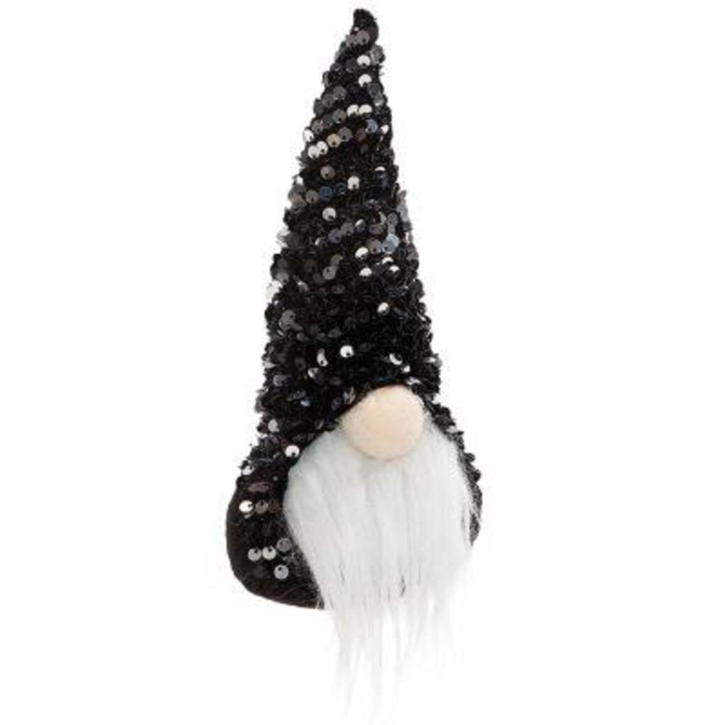 ZOE3003 Med Gnome w Black & Silver Hat 7.5inH