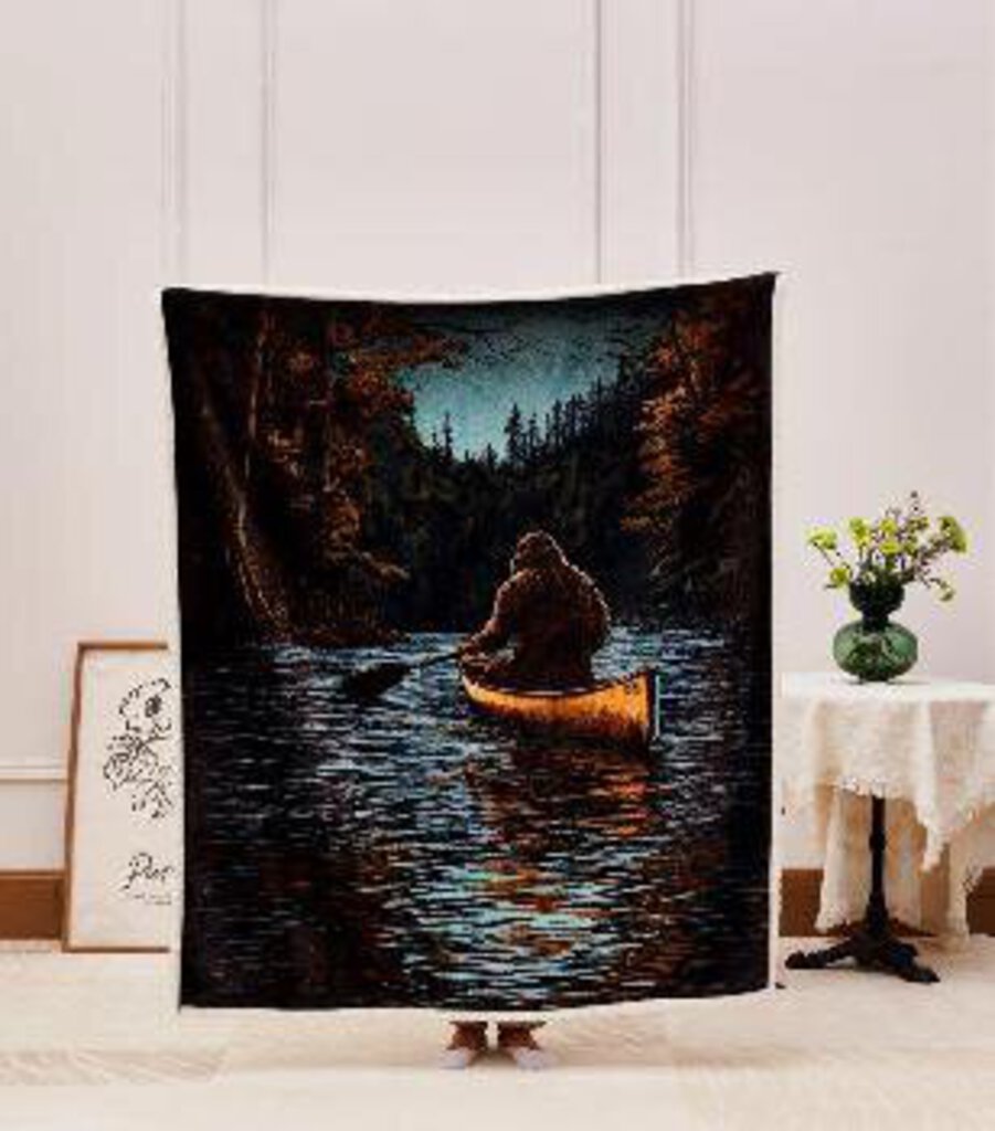 DTR24148 50x60 Down the River Sasquatch Flannel Throw