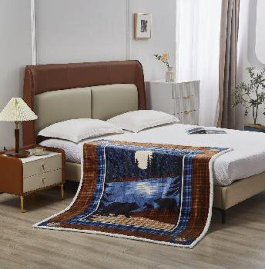 DTR10110 50x60 MoonDance Flannel & Sherpa Throw