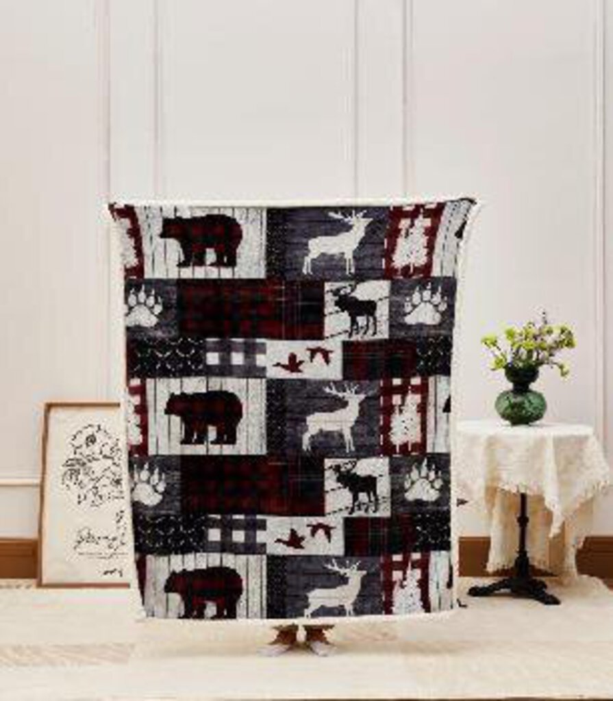 DTR24149 50x60 Mountain Trails Flannel Throw