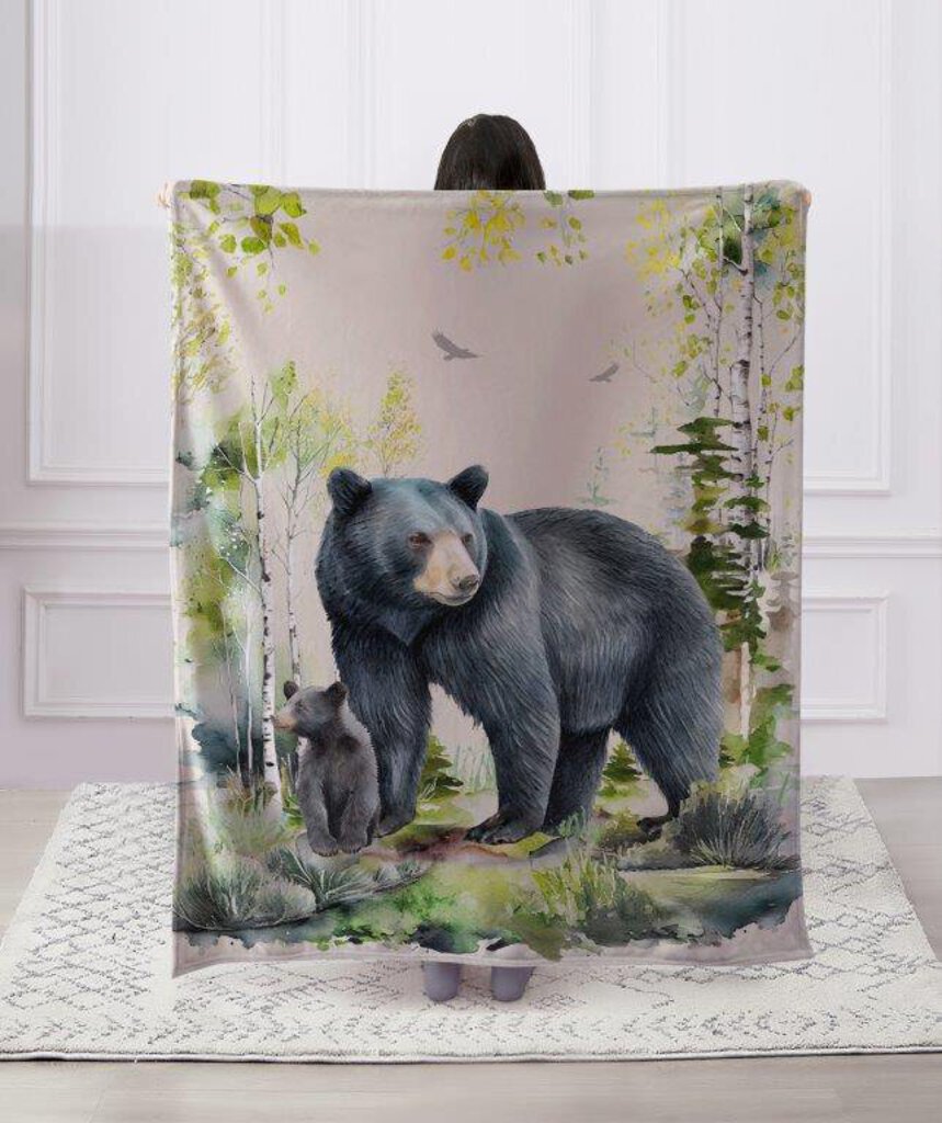 DBF24050 Bear Family Panel Everyday Throw