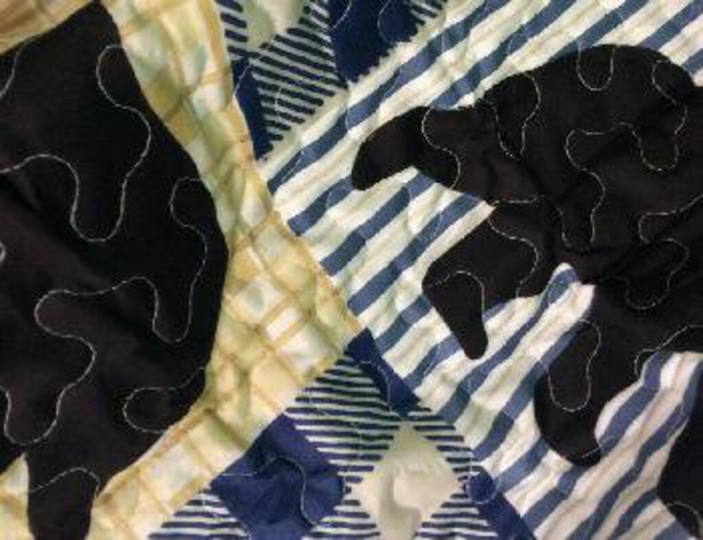 DQ10022 King Size Black Bear Plaid Quilt Set