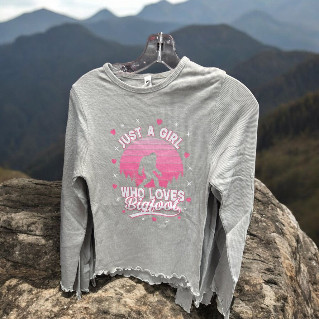 Bigfoot Girl Grey Ruffle Tee