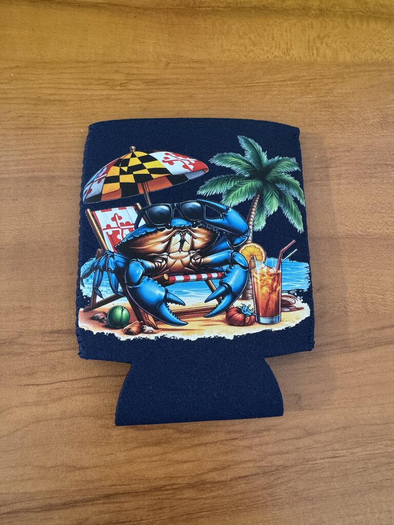 Maryland Flag Drinking Crab Koozie