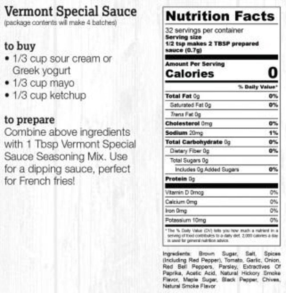 Halladay's Vermont Special Sauce