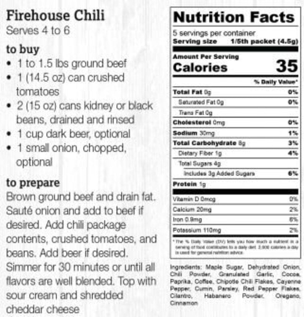 Halladay's Firehouse Chili Hot