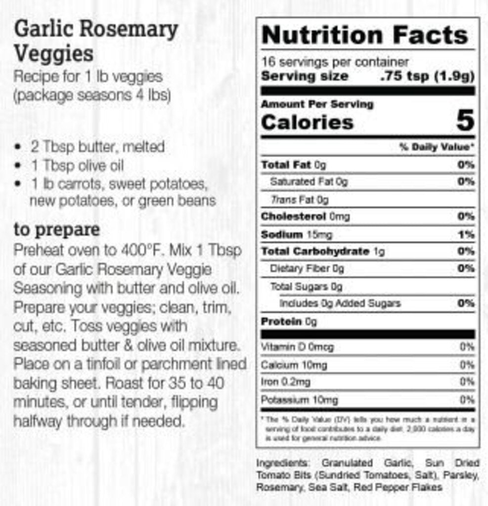 Halladay's Garlic Rosemary Veggie