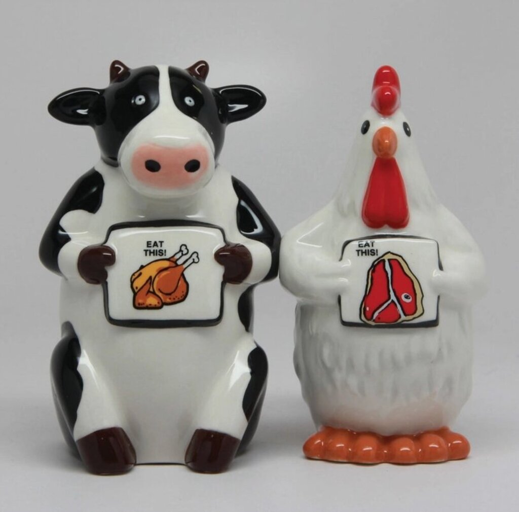 Eat Chicken Eat Beef Salt and Pepper Shaker