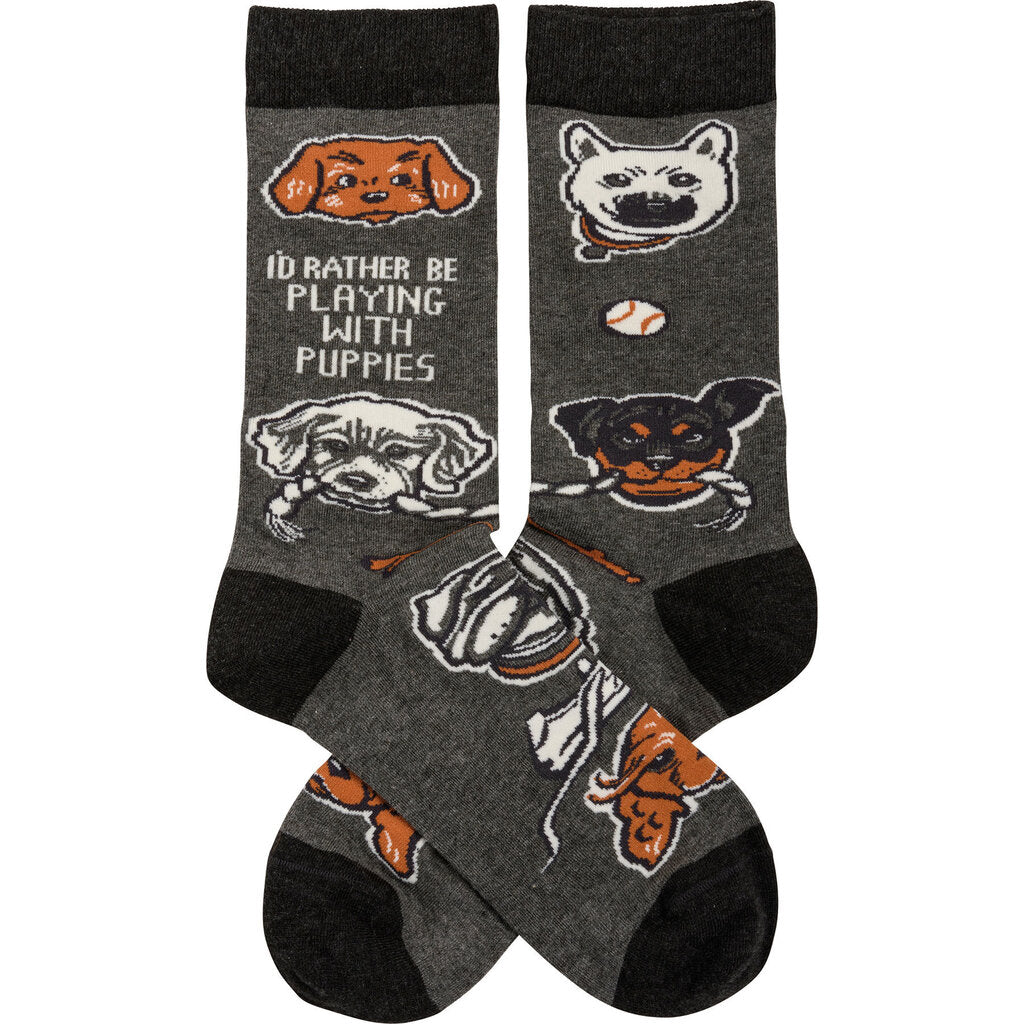 Socks- Playing with Puppies