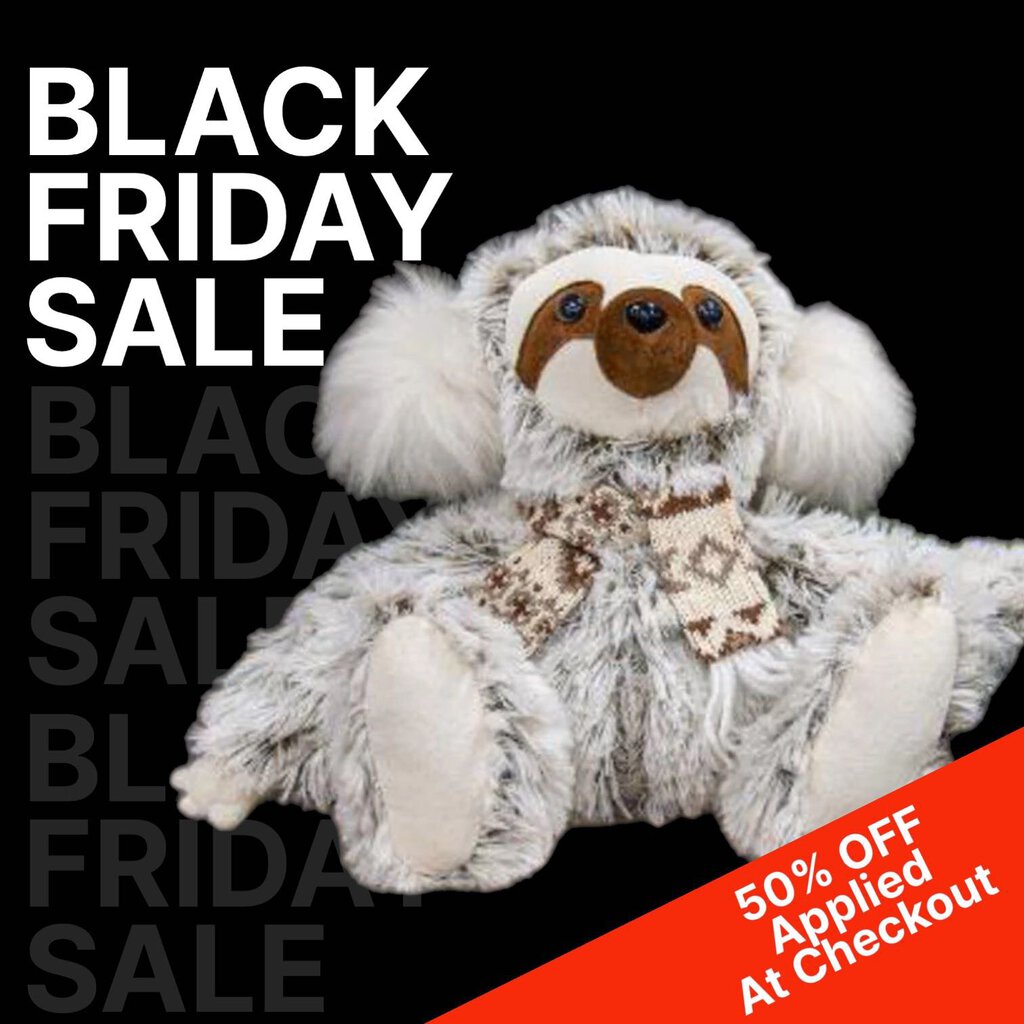 ADC5164 Fuzzy Brown Nordic Sitting Sloth 11inH