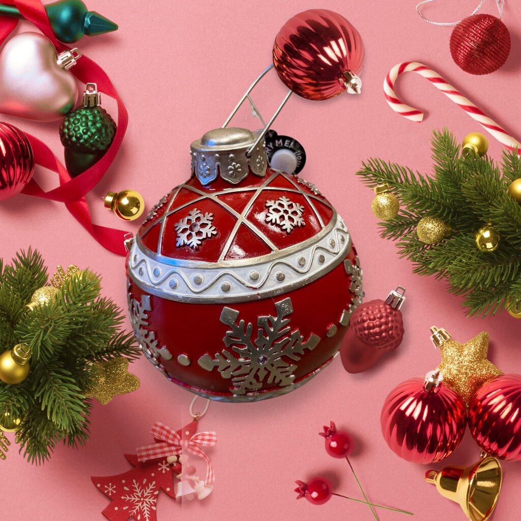327-03154 Asst 8" Christmas Poly Ornament White