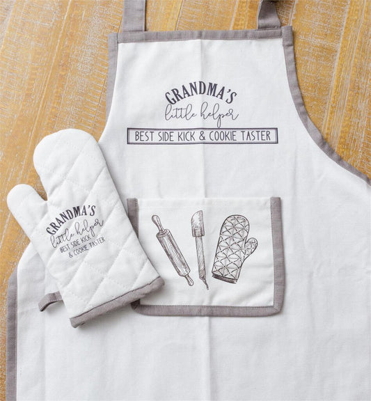 Grandmas Litter Helper Kids Apron & Mitt