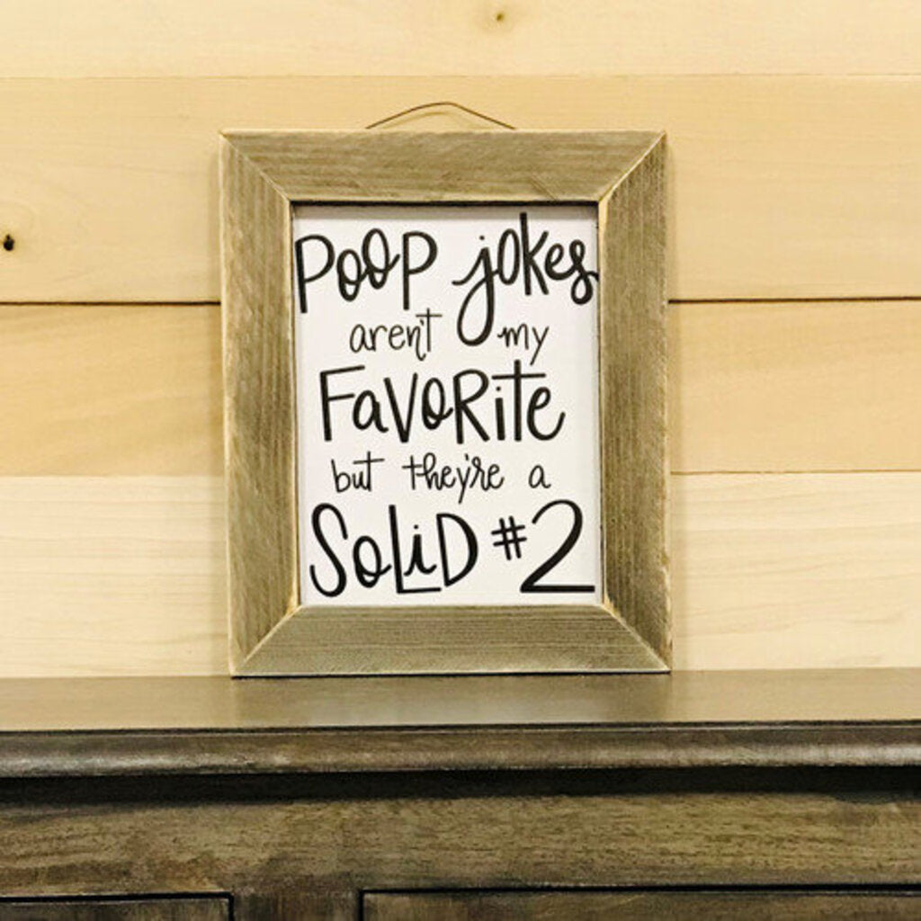 8x10 Lath Sign Solid #2 White Frame