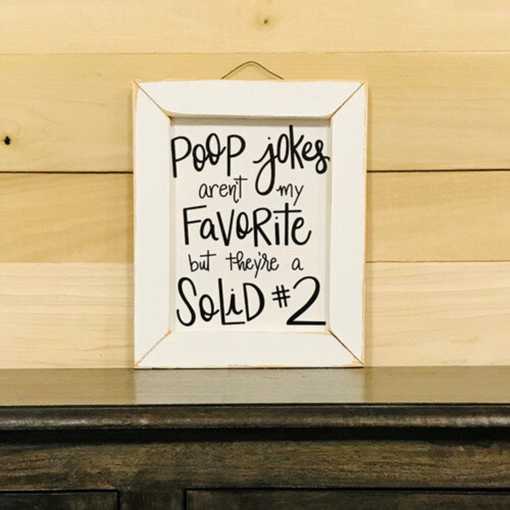 8x10 Lath Sign Solid #2 White Frame