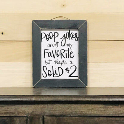 8x10 Lath Sign Solid #2 White Frame