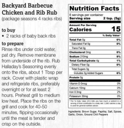 Halladay's Barbeque Rub for Chicken & Ribs