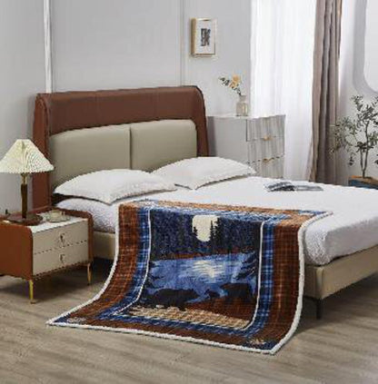 DTR10110 50x60 MoonDance Flannel & Sherpa Throw