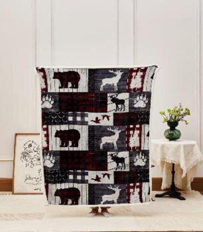 DTR24149 50x60 Mountain Trails Flannel Throw