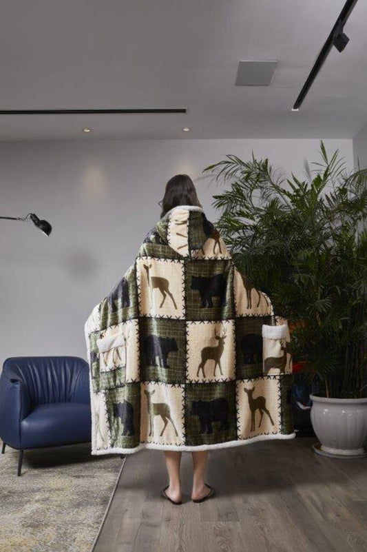 DHTR10084 Stitched Forest Wearable Throw