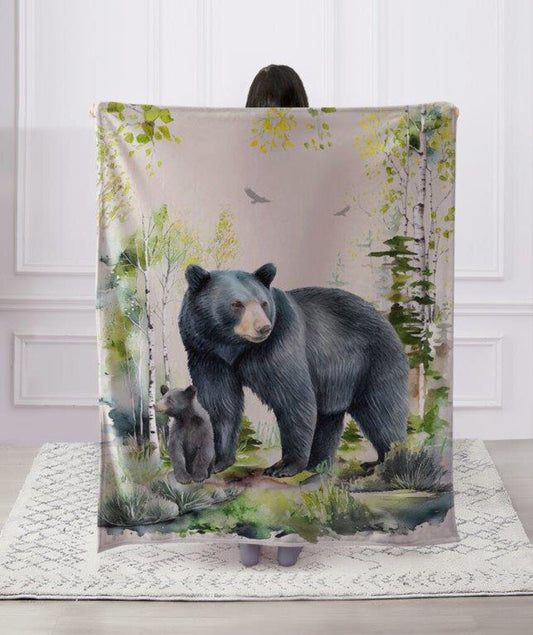 DBF24050 Bear Family Panel Everyday Throw