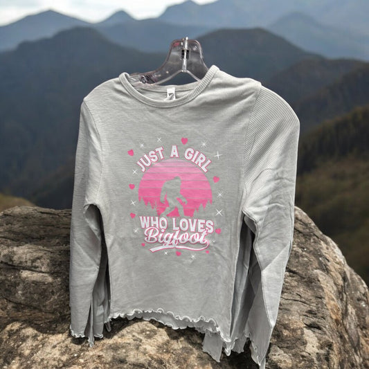 Bigfoot Girl Grey Ruffle Tee