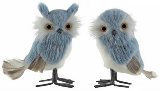 TT8229 5-5.75"H Faux Fur Standing Owl