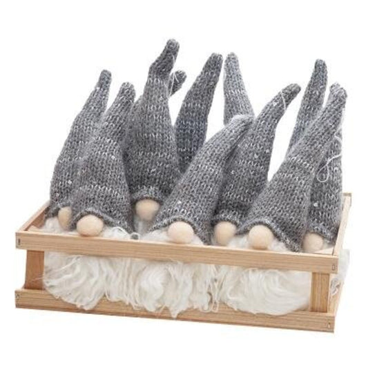 DC3032 Grey Hat Santa Gnome Orn