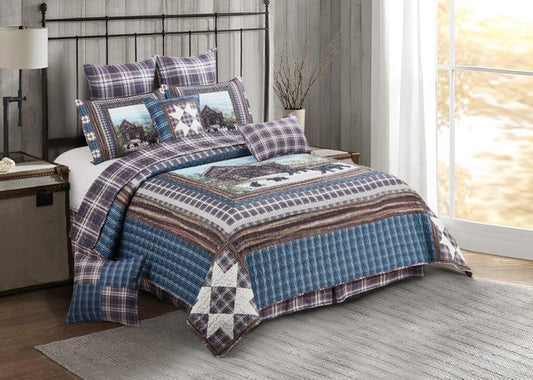 DQ23245K King Early Settlers Quilt Set