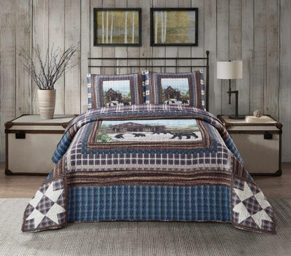 DQ23245K King Early Settlers Quilt Set