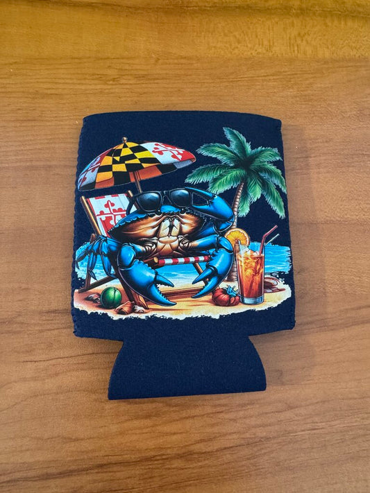 Maryland Flag Drinking Crab Koozie