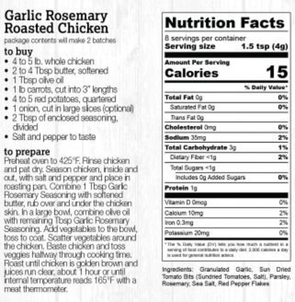 Halladay's Garlic Rosemary Roasted Chicken