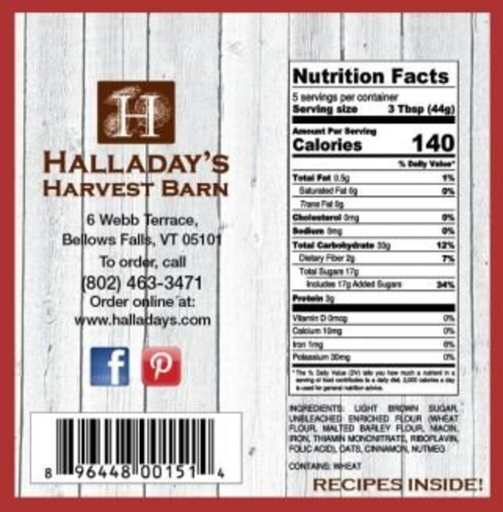 Halladay's Apple Crisp Mix