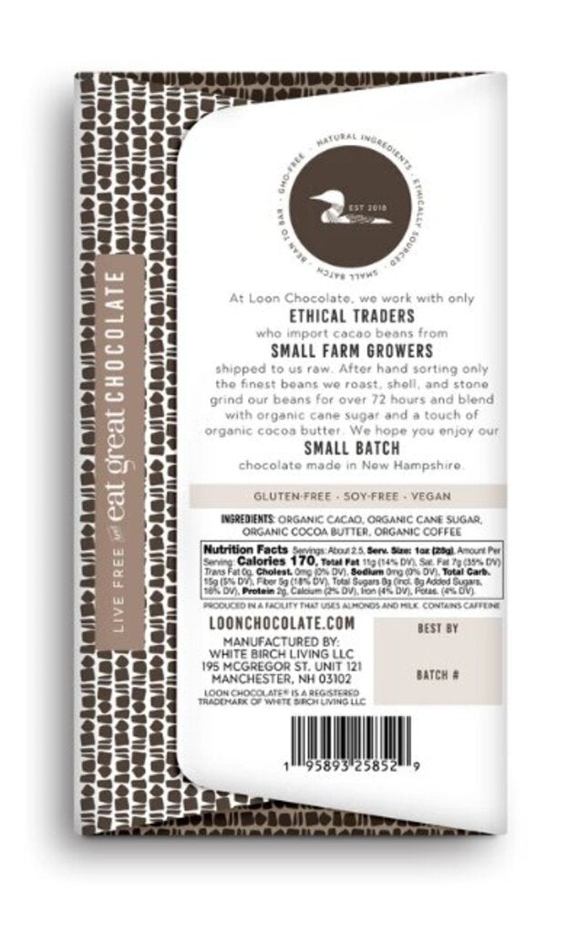 Loon Coffee Dark 70% Dark Chocolate