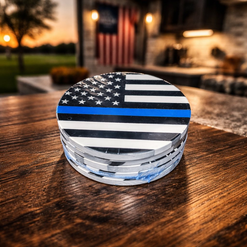 SL02539 Blue Line 5PC Ceramic Coaster Set