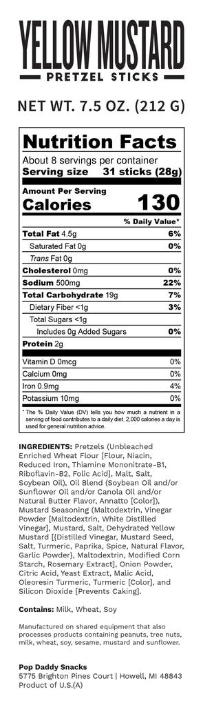 Pop Daddy Yellow Mustard Pretzels