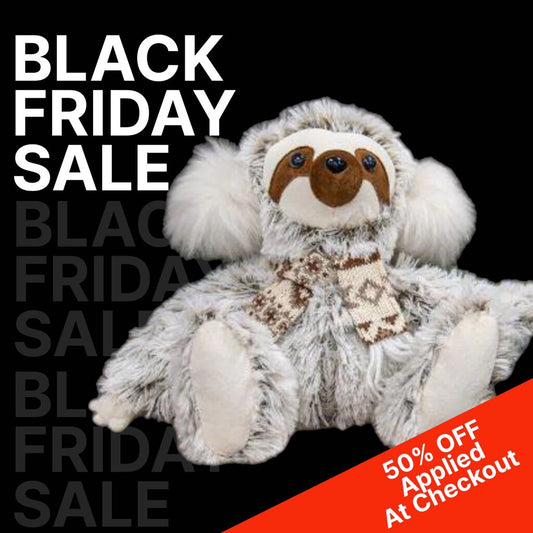 ADC5164 Fuzzy Brown Nordic Sitting Sloth 11inH