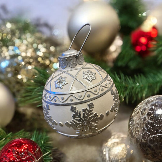 327-03154 Asst 8" Christmas Poly Ornament White