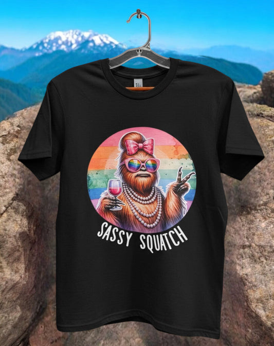 SO Sassy Squatch Black Tee