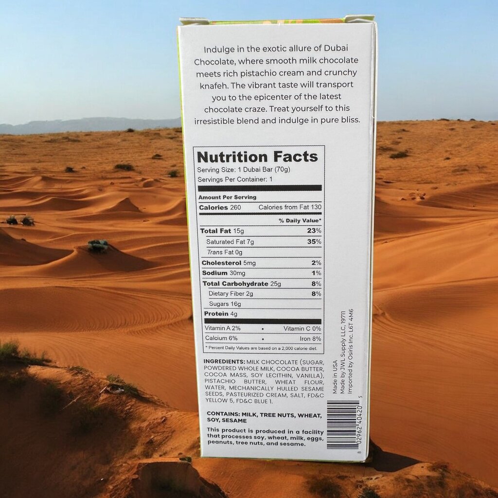 Dubai Chocolate Bar Pistachio