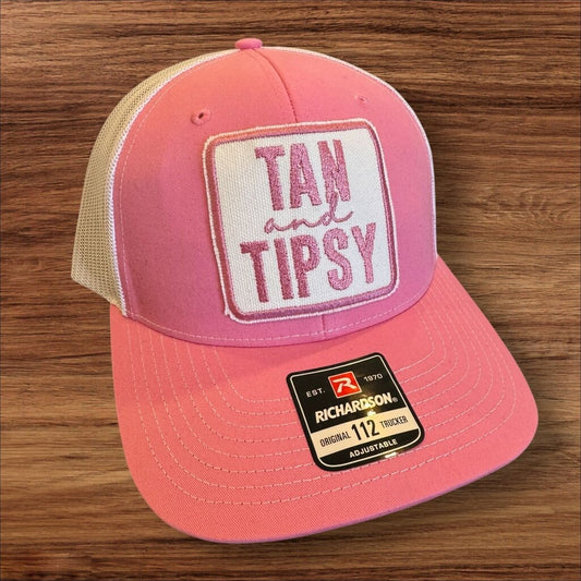 Tan & Tipsy Patch Hat- Pink